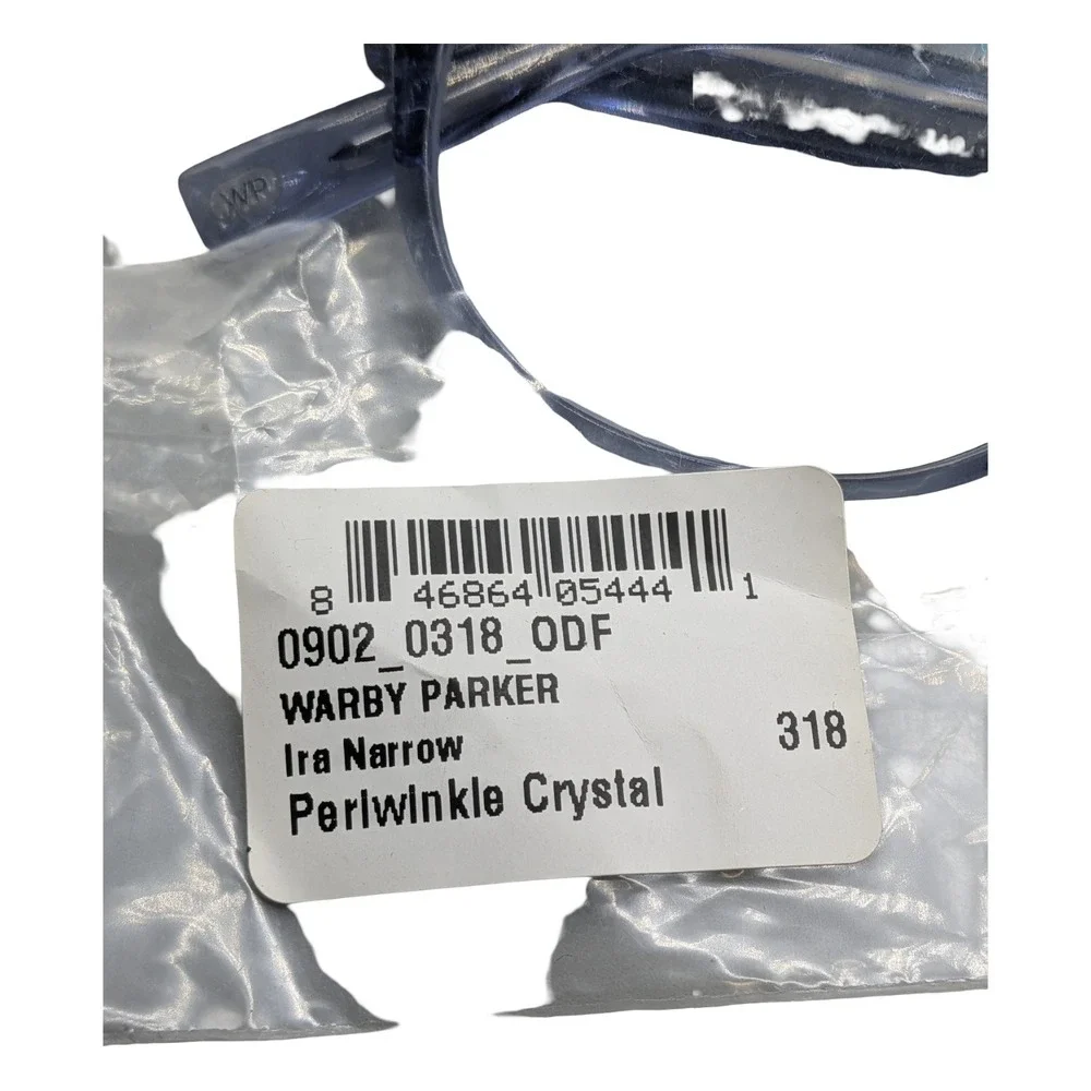 Warby Parker Ira Narrow Periwinkle Crystal Eyeglasses 49-16-140 Round Frames NEW
